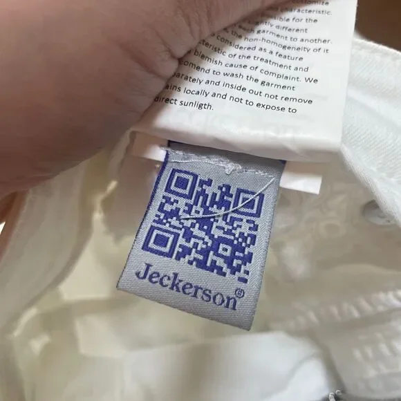 Jeckerson White Denim Jeans Sz. 24 Made in Italy Runs 26” - Picture 12 of 12